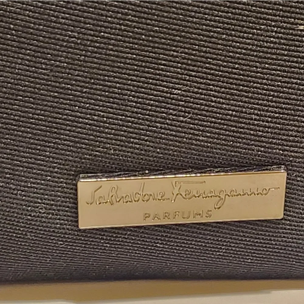 New Salvatore Ferragamo x Alitalia Business Class Canvas w/Gancini Amenity Bag